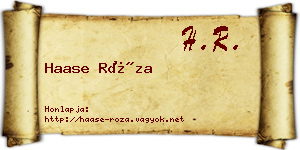 Haase Róza névjegykártya